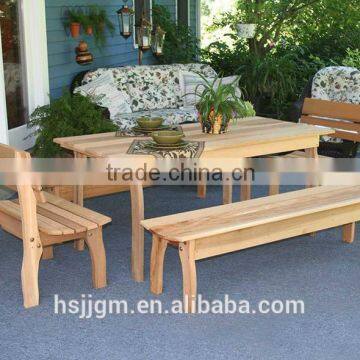 outdoor wooden patio table set