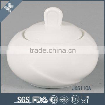 Round Porcelain Sugar Pot, Candy Jar with cover