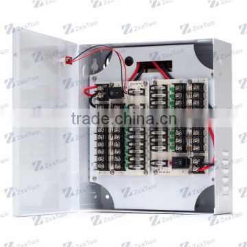 18 channel constant voltage 120W 10A 12V CCTV camera power supply with metal box