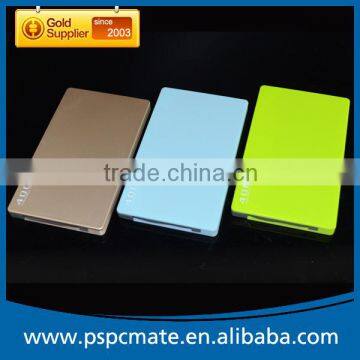 Cheap Slim Built-in Cable Credit Card Golden Power Bank 4000mAh photo-3