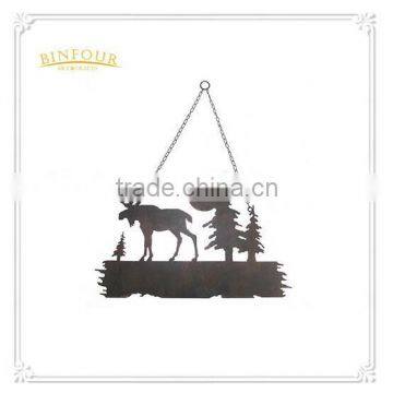 ZB150248 Hot Wall decoration deer and trees Metal Wall Plaque