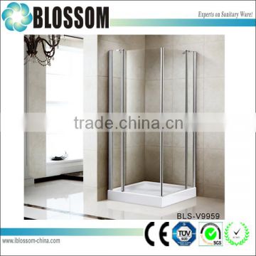 self-cleaning pivot corner glass shower enclosures