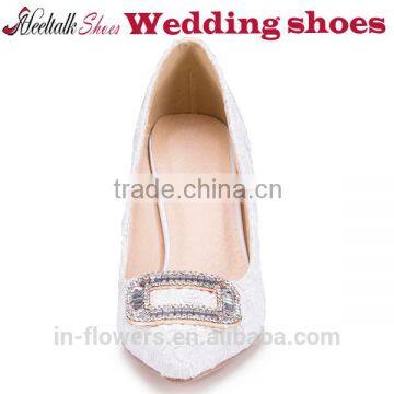 OEM Wholesale white wedding shoes europen and American fashion pumps dress shoes sexy ladies high heels