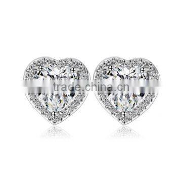 Heart Shape Fashion Studs Small Size Cute Love Heart AAA Cubic Zircon Stud Earring for Women and Girls Jewelry Cute Gifts