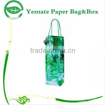 creative funny design printed customized cost production recycled luxury Christmas wine bottle paper bag