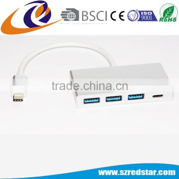 Metal Type C to Type C Female 3port USB 3.0 Female