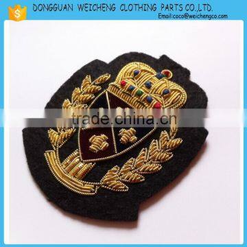 Fashion military India silk embroidery badge/hand embroidery badges /wholesale embroidery eagle emblems for military uniform