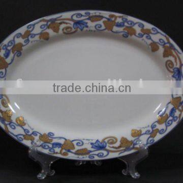 YF13046 oval ceramic decorative plate