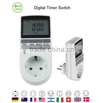 Programmable Digital Time Timer Switch Europe Plug 16A 3680W