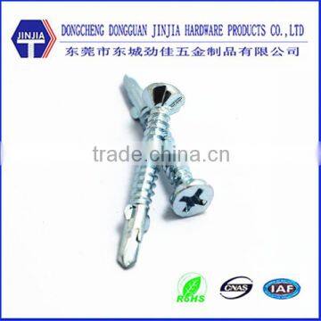 ASME blue zinc knurled bugle head self drill screws