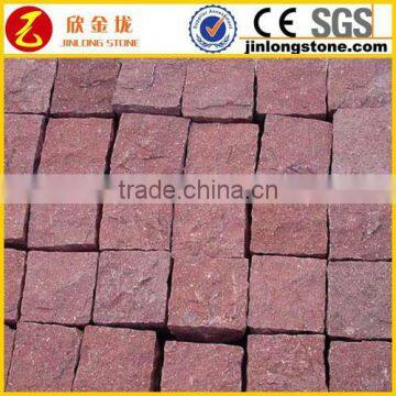 Low price natural red porphyry paver