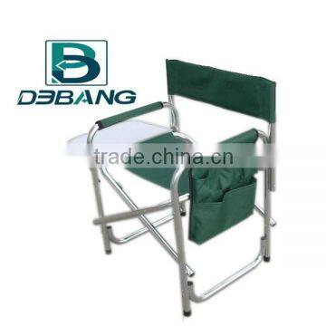 Durable Portable Aluminum Director Chair with Magazine Organizer