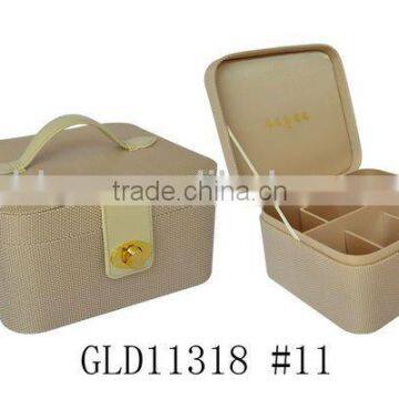 Round corner Jewelry Box with tray/lock/handle wholesale
