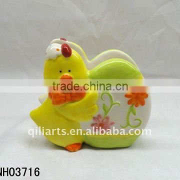 Easter chicken ceramic napkin clips