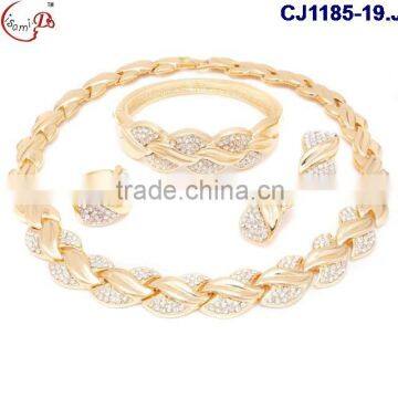 CJ1185-4 Beautiful new design wedding gold jewelry set for women wholesale