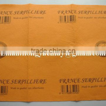 Logo printed needle punched nonwoven fabric orange super absorbent floor cleaning cloth