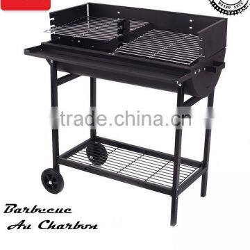 with wheels,Half Barrel Charcoal Trolley bbq grill