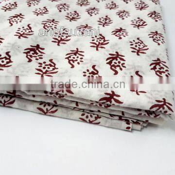 100% Cotton Sanganeri Hand Block Printed Indigo Fabric New