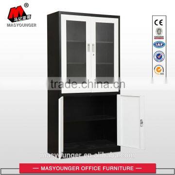 Metal 2 Door Office Detachable Cabinet Half Height Glass Door Filing Cupboard photo-4