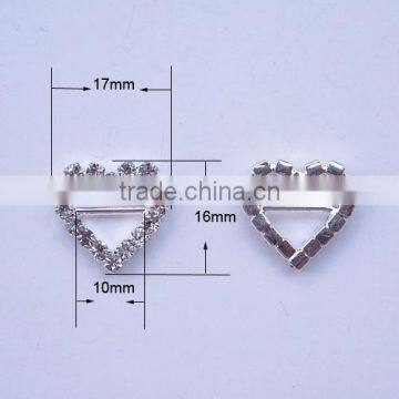 (M0188-10mm inner horizontal bar) heart rhinestone buckle