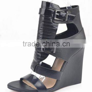 new style fashion leather wedge platform high heels sandals shoes 2014