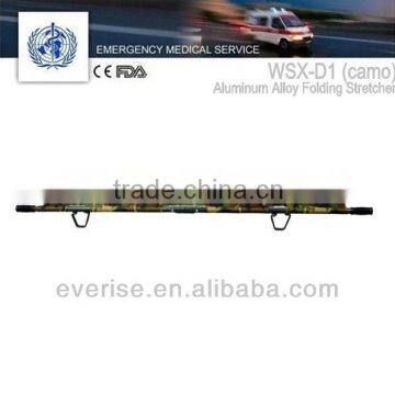 folding stretcher; emergency military single folding stretcher without wheels