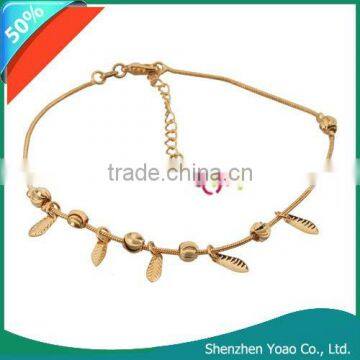 Fashion Anklet Elegant Leaf Alloy Gold Plated Anklet