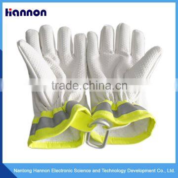 Warm White Working Safety Mens Leather Reflective Gloves photo-3