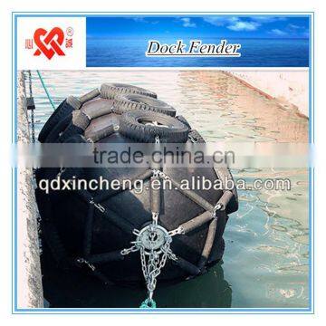 Yokohama pneumatic rubber type marine dock fender with chains & tires nets