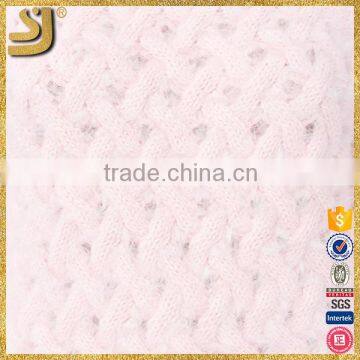 Pink Blended Thick Knitting Round Collar Buckles With Ultra Long Sleeves photo-5