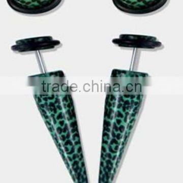 Green Leopard Fake Ear Taper