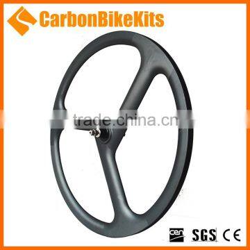 CBK T700 Lightweight Carbon Fiber 700C Road Track 3 Spoke Bicycle Wheel photo-3