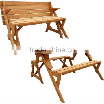 2in1 Interchangeable Folding Picnic Table and Garden Bench