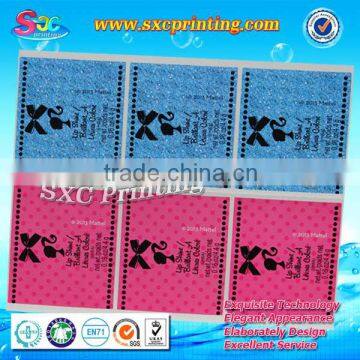 Customized clothing labels and hang tags or hang tag label