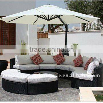 Hotsale rattan circle set with unbrella- garden sectional