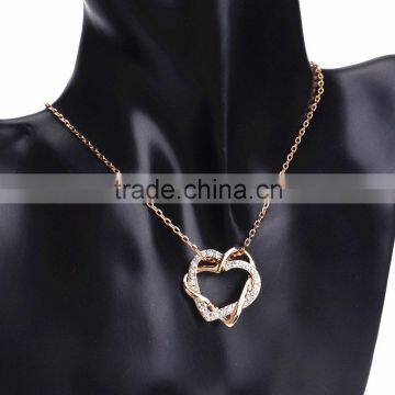 18k Women Fashion Gold Heart Necklace Designs Girls High Quality 2015 photo-4