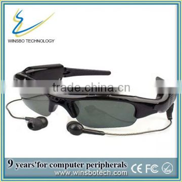 MP3 camera sunglasses, wireless bluetooth headset sunglasses, video bluetooth glasses with TF card