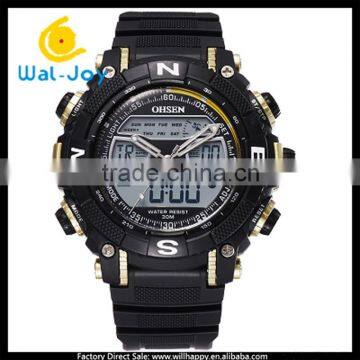 WJ-5257 Japan Double Movement Digital Men Rubber Strap Waterproof Fashion OHSEN Student LED Watch photo-4