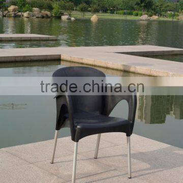 Outdoor Leisure Stackble Plastic Dining Coffee Shop Chair Aluminum Chair Leg YC081 photo-3