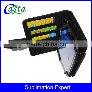 Customized Blank Sublimation PU Mobile phone holster Insert card for Card clasp Universal Phone holster