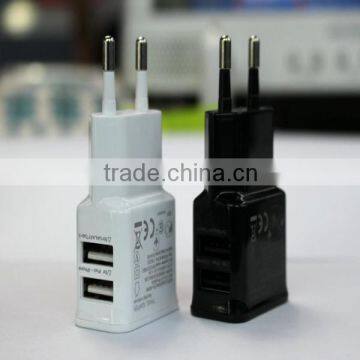 china manufacturer 5v 2.1a 2 eu usb wall charger