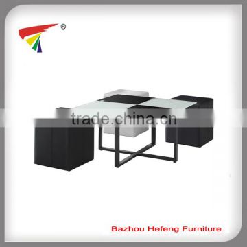 Modern and luxury tempered glass coffee table,powder coated frame