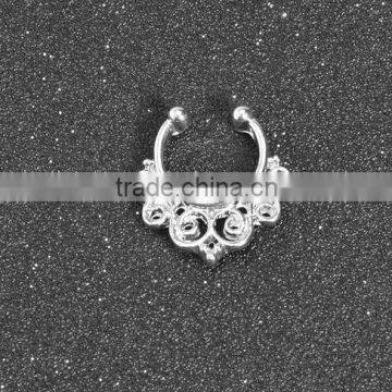Alloy Charms Fake Septum Nose Ring Non Piercing Hanger Clip On Jewelry photo-2
