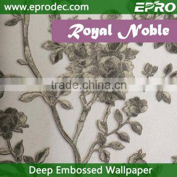 european style latest household vinyl deep embossed wallpaper