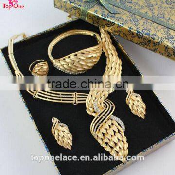 wholesale Ladies fashion necklace bridal jewelry 18k gold plated jewelry sets african wedding jewelry