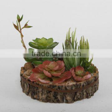 Cute handmade tropical artificial succulent flower arrangement in Resin pots