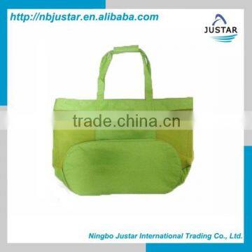 Oversized Eco-friendly Shoulder Bag Style Polyester Material Mesh Grid Beach Bag photo-2