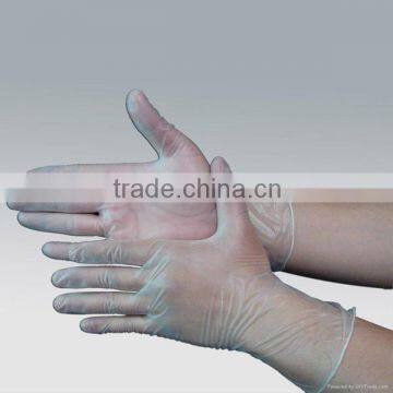 Transparent Disposable Vinyl exam gloves/ Blue PVC gloves AQL 1.5/2.5 S,M,L,XL/ Hospital use gloves