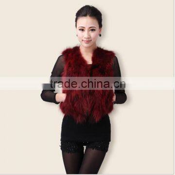 Lady's Short Sexy Fox Fur Vest,Europe Popular Slim Fur Vest,Women Spring Autumn Outwear Jacket,Black Red Green Blue Purple 1008