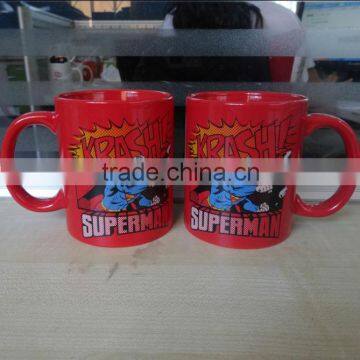 Glazing Ceramic Mug with Superman Printing